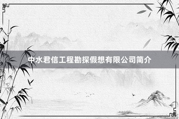 中水君信工程勘探假想有限公司简介